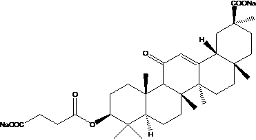 3- (3-羧基-1-氧代丙氧基)-11-氧代齊墩果-12-烯-29-甲酸二鈉鹽